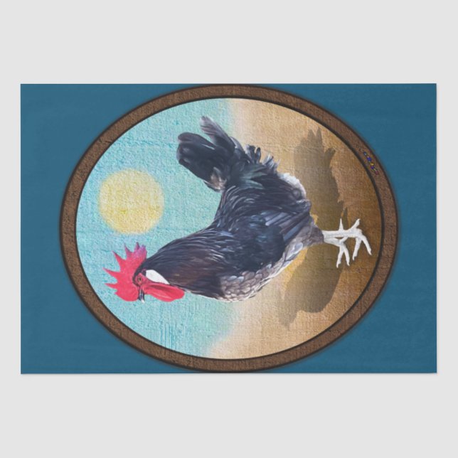 Minorca Rooster Vintage Oval  Tissue Paper (Front)