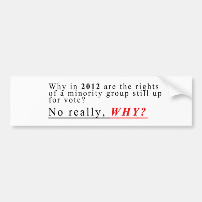 Minority Rights Bumper Sticker (Front)