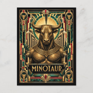 Minotaur, Art Deco Mythical Postcard