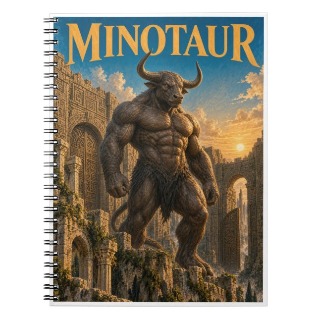 Minotaur, Gothic Fantasy Monster Notebook (Front)