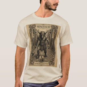 Minotaur Labyrinth Vintage Greek Mythology Art T-Shirt