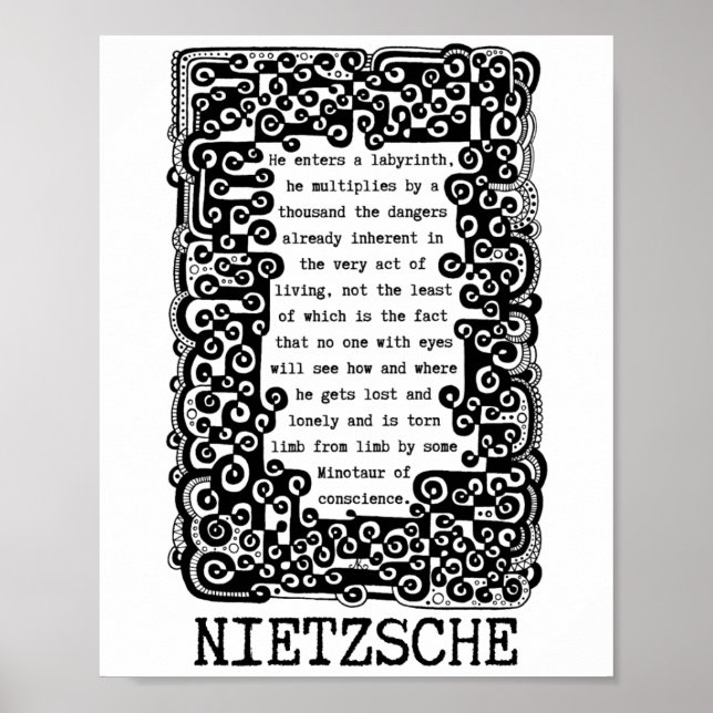 Minotaur of conscience quote by Nietzsche Poster (Front)