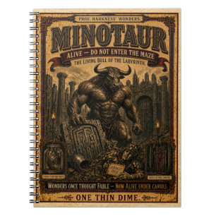 Minotaur, Vintage Circus Monster Notebook