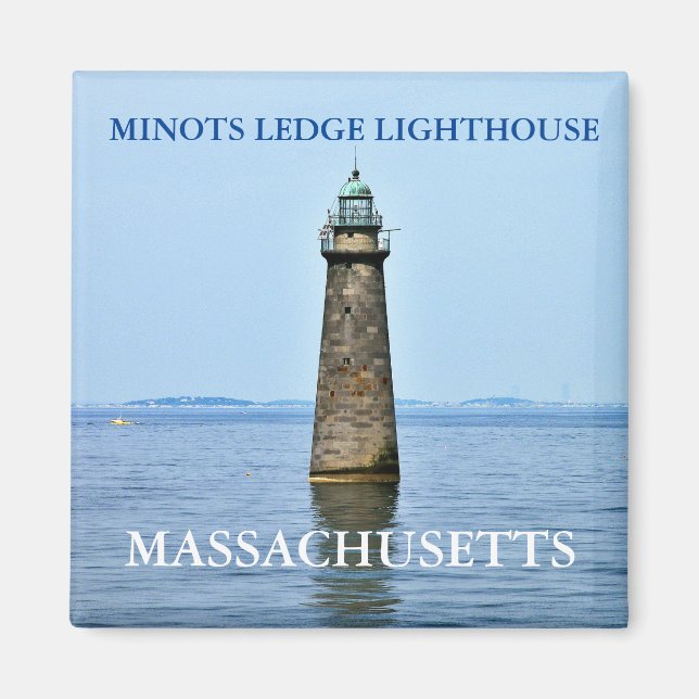 Minots Ledge Lighthouse, Massachusetts Magnet (Front)
