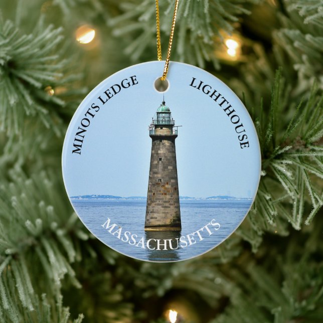 Minots Ledge Lighthouse Massachusetts Ornament (Tree)