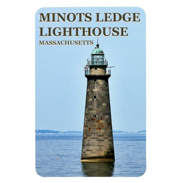 Minots Ledge Lighthouse, Massachusetts PhotoMagnet Magnet (Vertical)