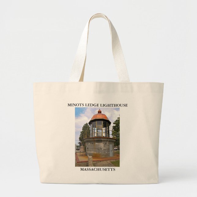 Minots Ledge Lighthouse Massachusetts Tote Bag (Front)