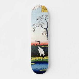 Minowa, Kanasugi, Mikawashima by Utagawa Hiroshige Skateboard