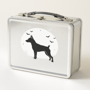 MinPin Dog � Halloween Moon Silhouette Classic T-S Metal Lunch Box