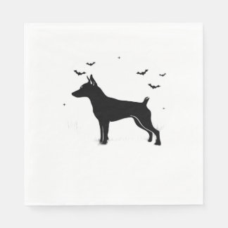 MinPin Dog � Halloween Moon Silhouette Classic T-S Napkin