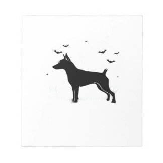 MinPin Dog � Halloween Moon Silhouette Classic T-S Notepad