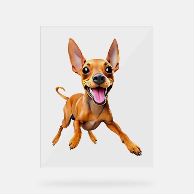 Minpin miniature pinscher min pin mum dog dad pup acrylic sign (Front)