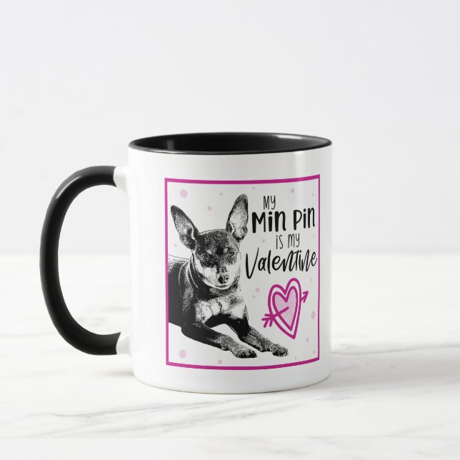 MinPin Valentine Mug | Cute Min Pin Drawing  (Left)