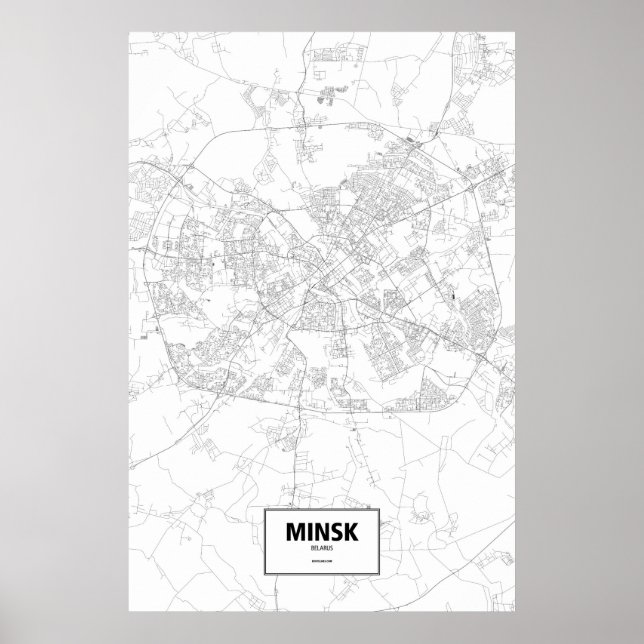 Minsk, Belarus (black on white) Poster (Front)
