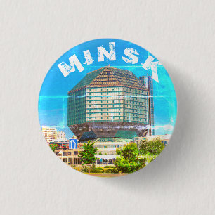 Minsk Belarus State Library Architecture City 3 Cm Round Badge