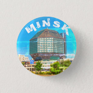 Minsk Belarus State Library Architecture City 3 Cm Round Badge
