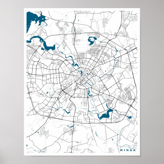 Minsk City Map Poster (Front)