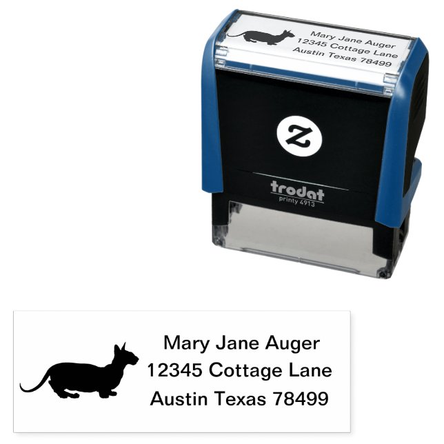 Minskin Cat Personalised  Self-inking Stamp (In Situ)