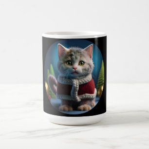 Minskin Kitten In A Christmas Outfit Coffee Mug