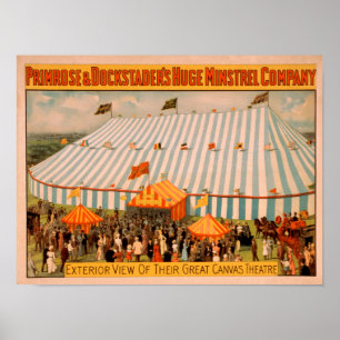 Minstrel's Exterior View of Huge Canvas Theatre Poster