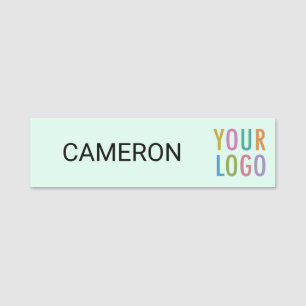 Mint 3.5 inch Name Tag with Company Logo Magnetic