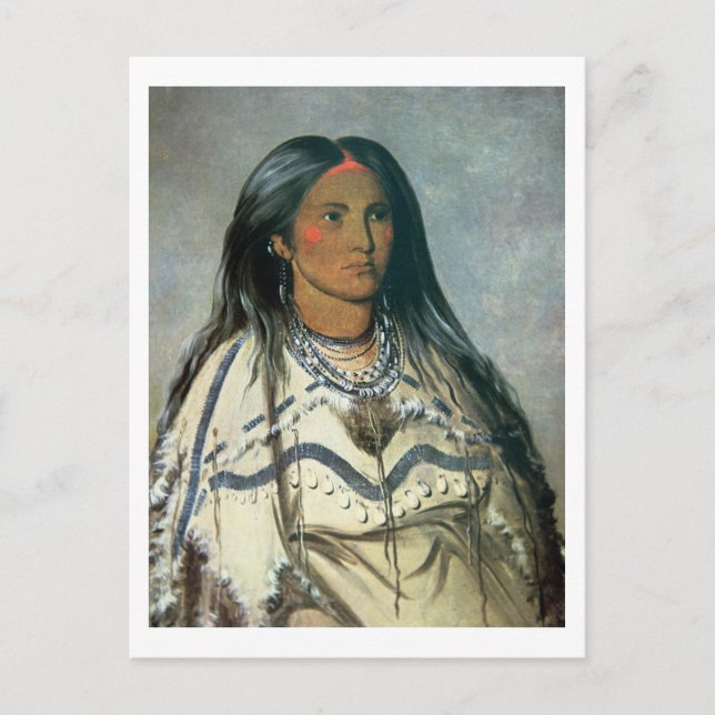 'Mint', a Mandan Indian girl, 1832 (color litho) Postcard (Front)
