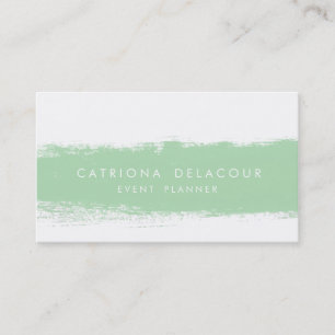 Mint Abstract Watercolor Splash Business Card