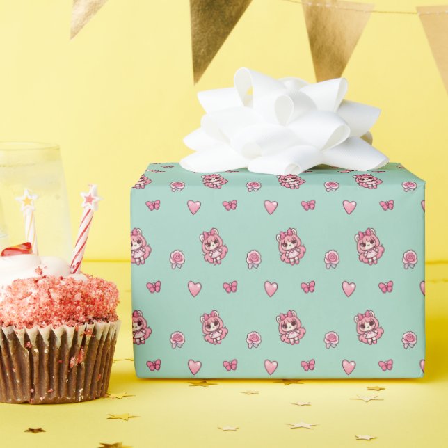 Mint Adorbs Wrapping Paper (Birthday Party)