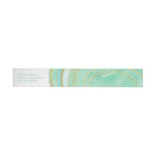 Mint Agate Watercolor Wrap Address Label
