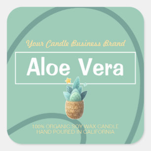 Mint Aloe Vera Cute Style Modern Candles Labels