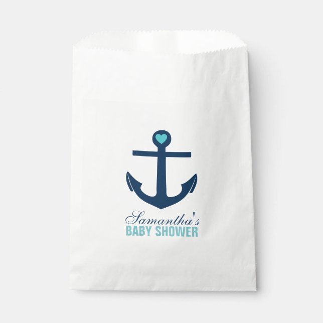 Mint and Blue Anchor Favour Bags (Front)