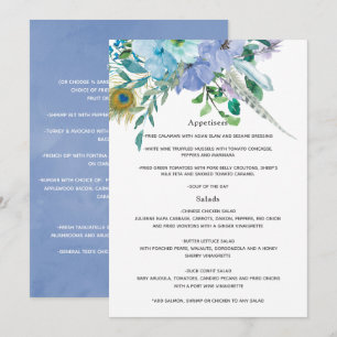 Mint and Blue Boho Wedding Menu