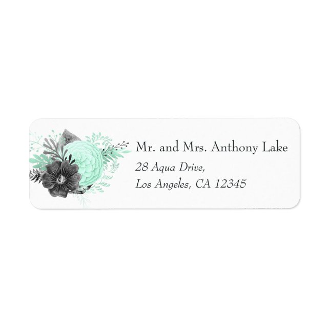 Mint and Charcoal Floral Rustic Wedding (Front)