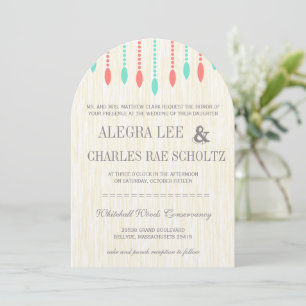 Mint and Coral Bohemian Beaded Invitation