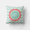 Mint and Coral Chevron Monogram