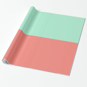 Mint and Coral Colour Block Wrapping Paper