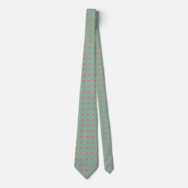 Mint and coral shippo tie (Front)