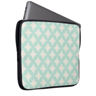 Mint and Cream Geocircle Design Laptop Sleeve