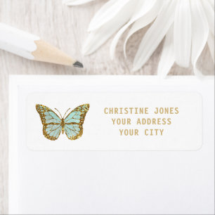 mint and gold butterfly