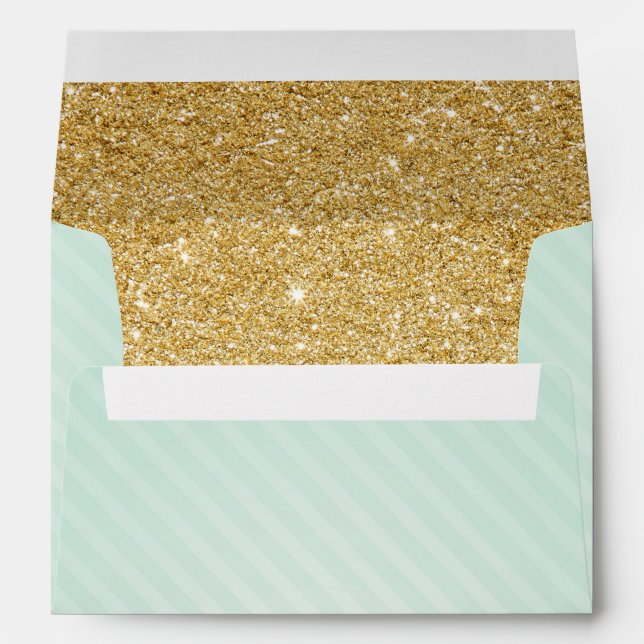 Mint and Gold Envelopes, Twinkle Little Star Envelope (Back (Bottom))