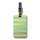 Mint and Gold Foil Stripes Printed