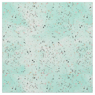Mint and gold marble terrazzo design Confetti Fabric