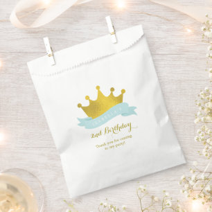 Mint and Gold Princess Birthday Party Favour Bags