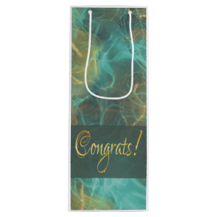 Mint and Gold Wine Gift Bag