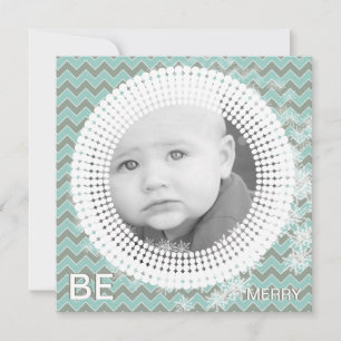 Mint and Grey Your Baby Flat Photo Cards