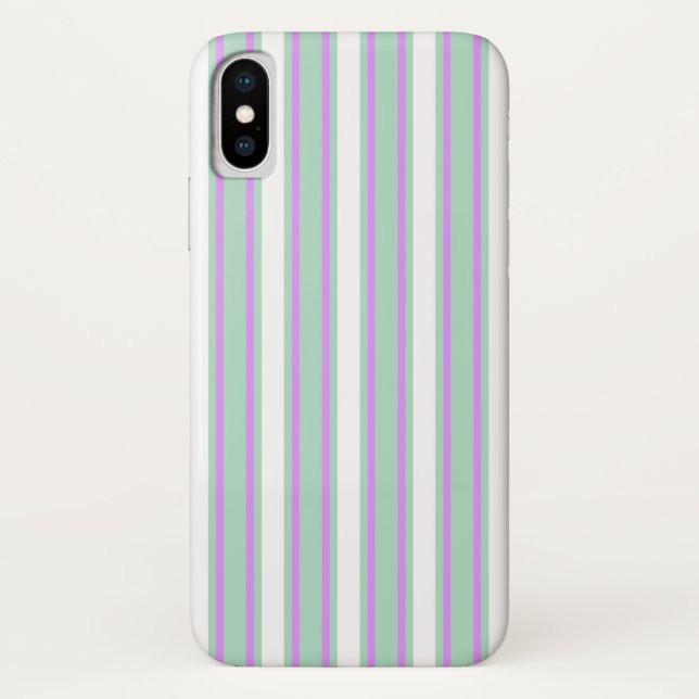 Mint and lilac candy stripes Case-Mate iPhone case (Back)