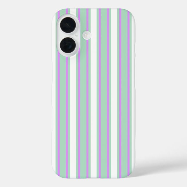 Mint and lilac candy stripes Case-Mate iPhone case (Back)