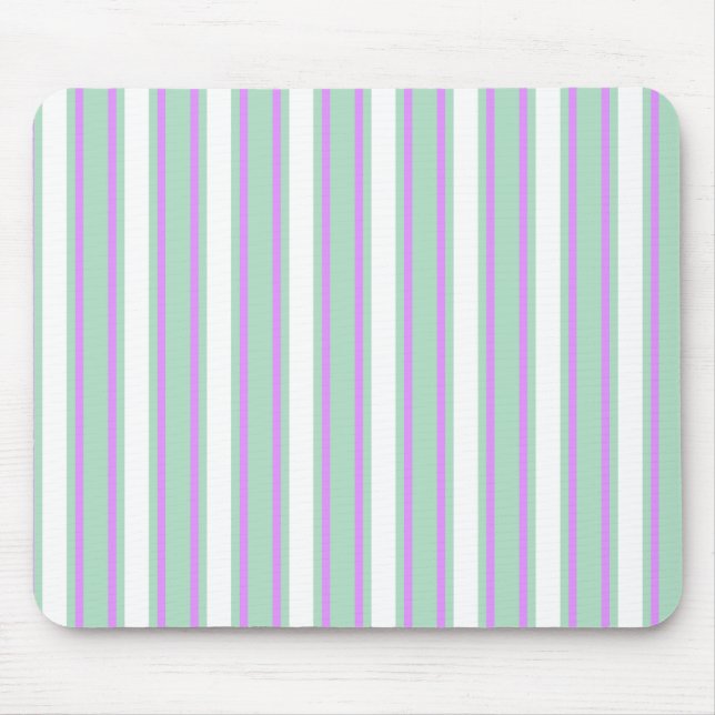 Mint and lilac candy stripes mouse mat (Front)