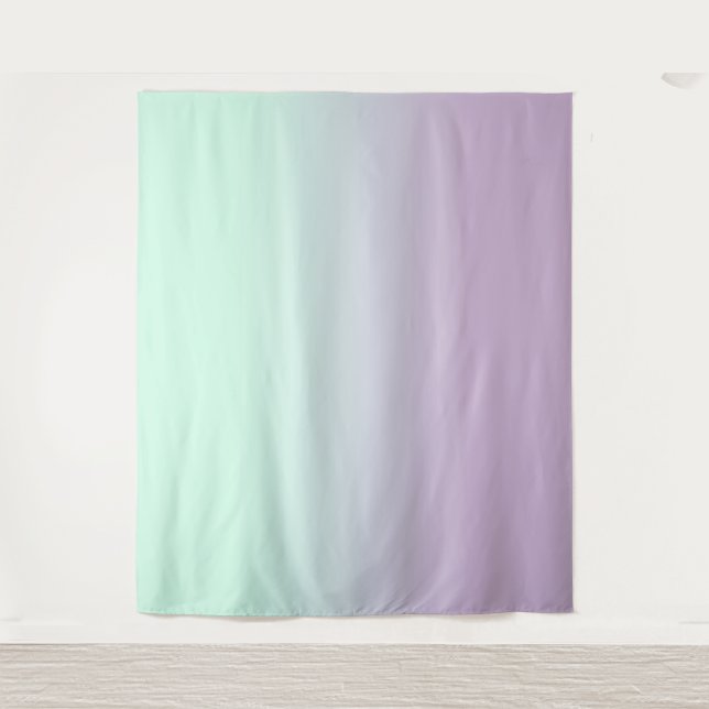 Mint And Lilac Gradient Ombre Photo Backdrop Tapestry (Front)