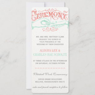 Mint and Peach Modern Vintage Typography Invite